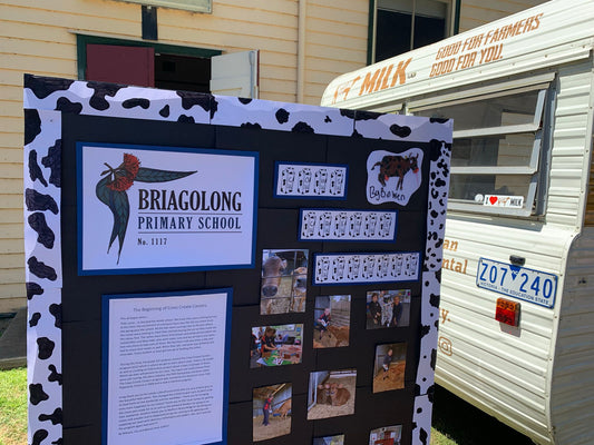 "Cows Create Careers" Gippsland Jersey milkshake van visits Briagalong Primary School students